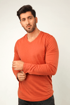 Tawny V-Neck Full Sleeve T-Shirt - Mendeez PK