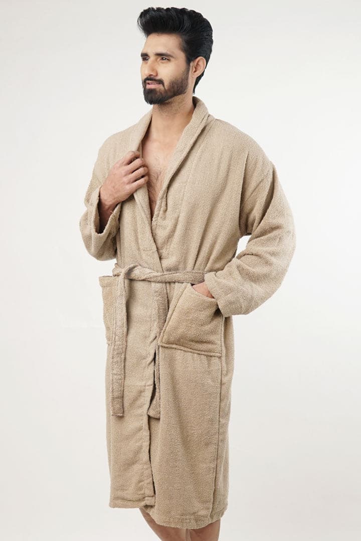 Nod Bathrobe - Beige - Mendeez PK
