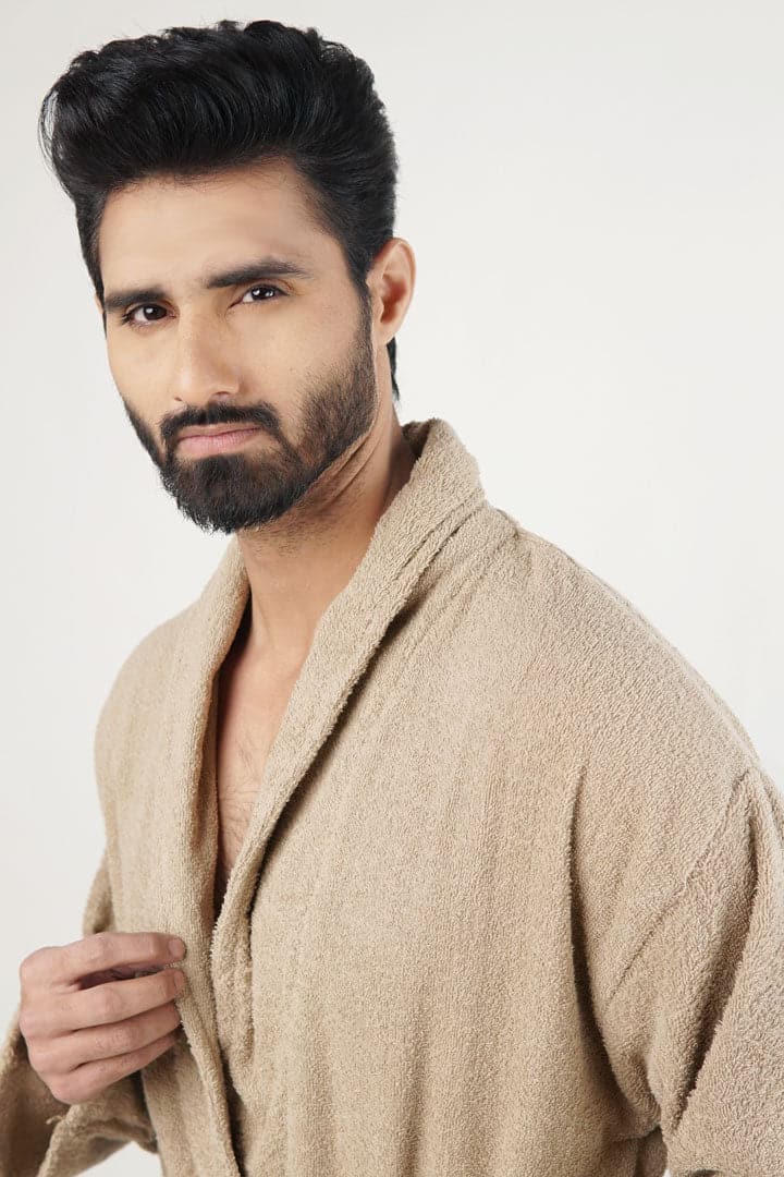 Nod Bathrobe - Beige - Mendeez PK