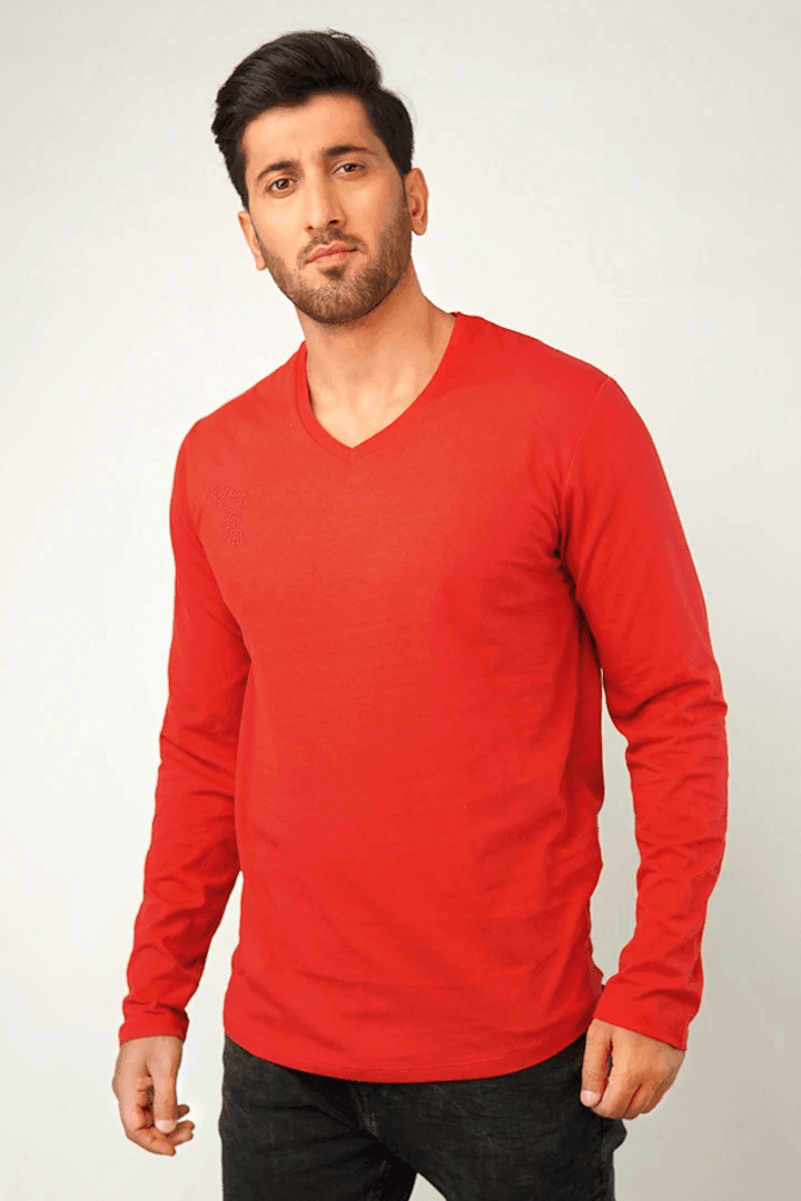 Blood V-Neck Full Sleeve T-Shirt-MENDEEZ-T-Shirts
