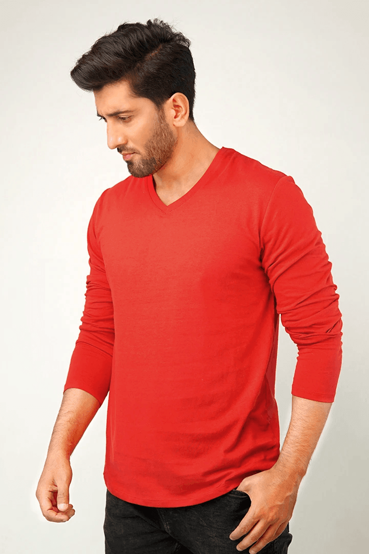Blood V-Neck Full Sleeve T-Shirt-MENDEEZ-T-Shirts