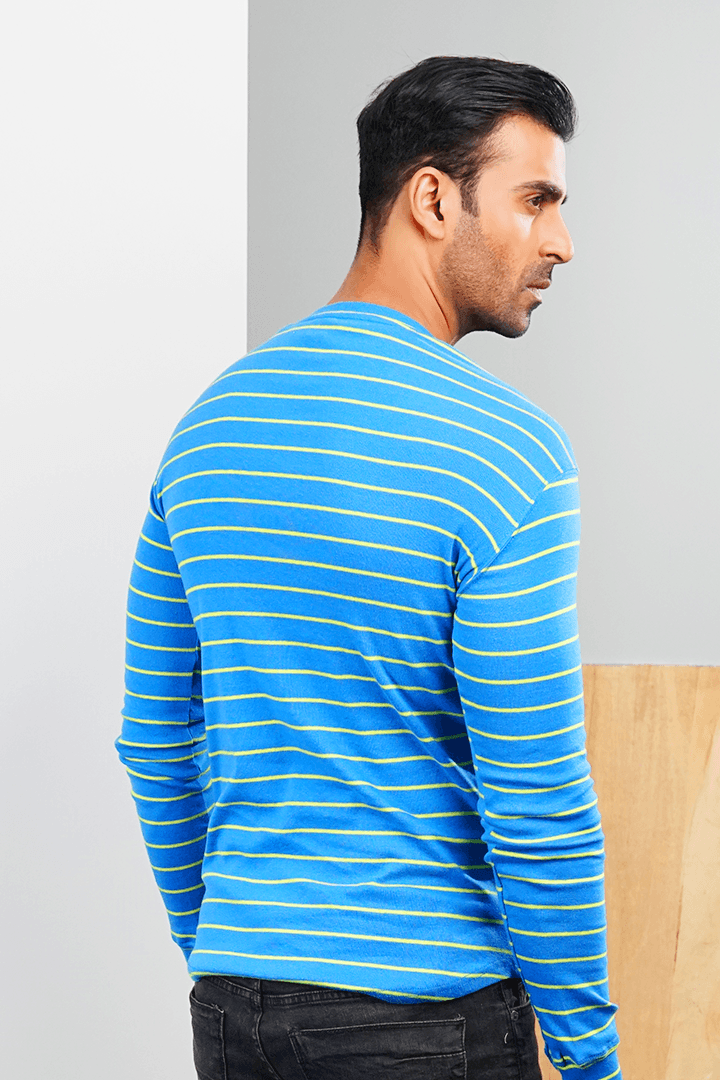Shades Of Blue Light Ribbed Sweatshirt - Mendeez PK