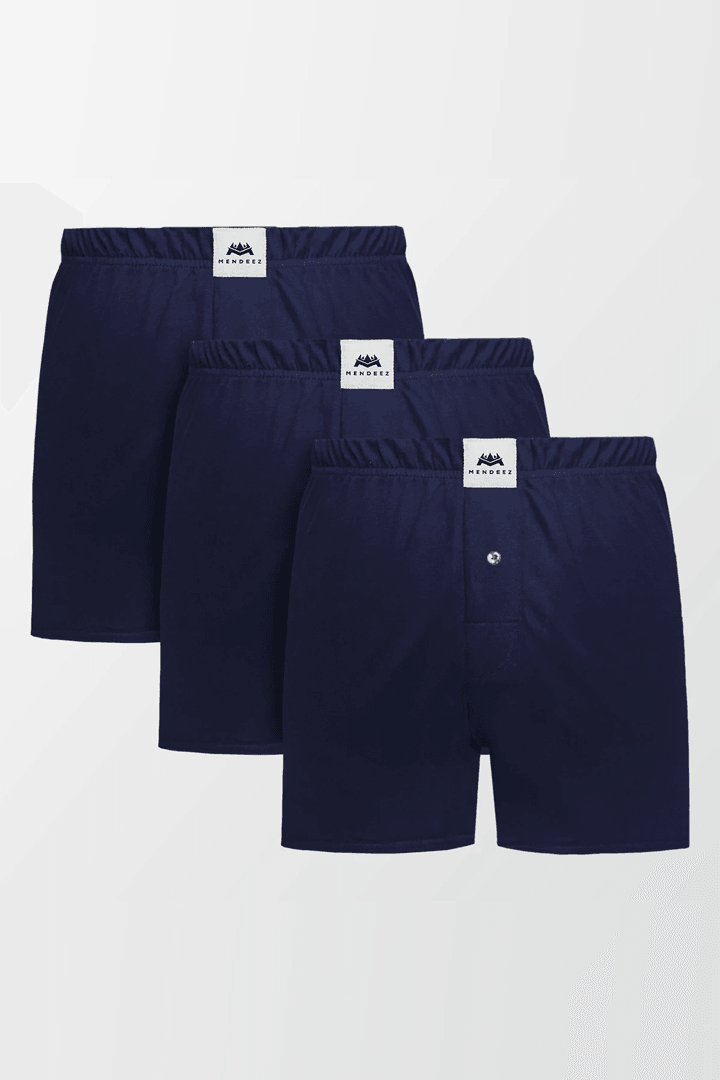Jersey Boxer Shorts - Pack of 3 Blue - Mendeez PK