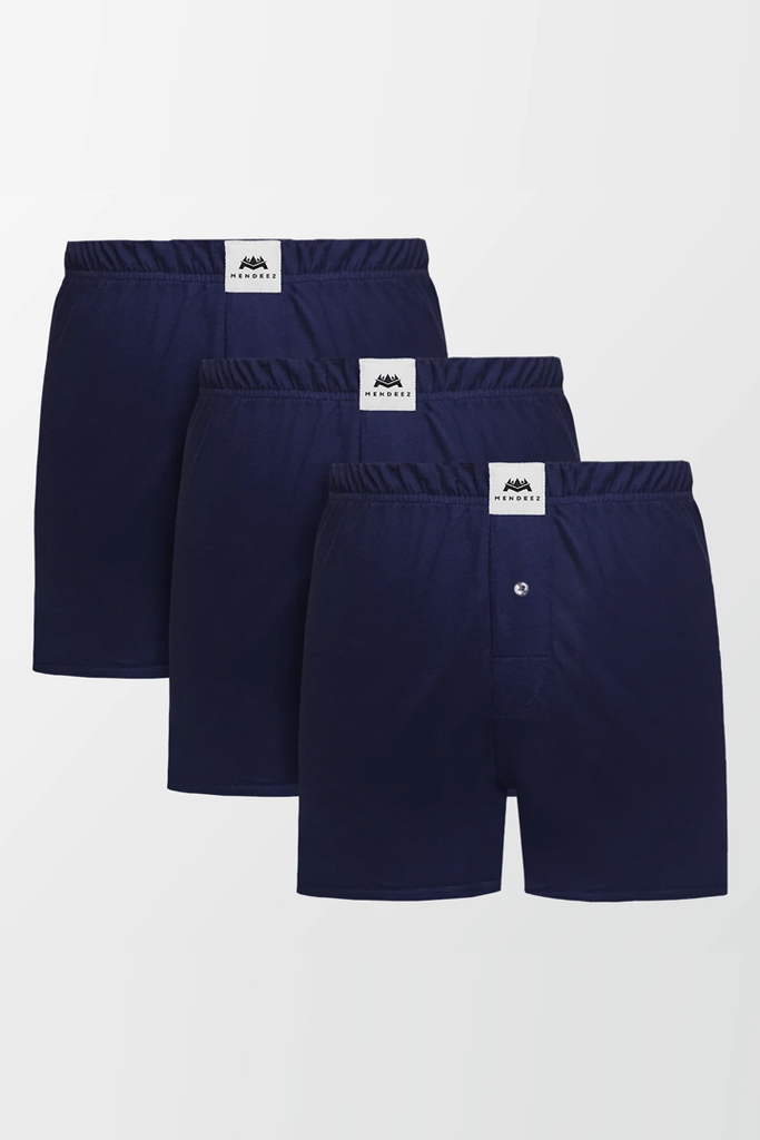 Jersey Boxer Shorts - Pack of 3 Blue - Mendeez PK 