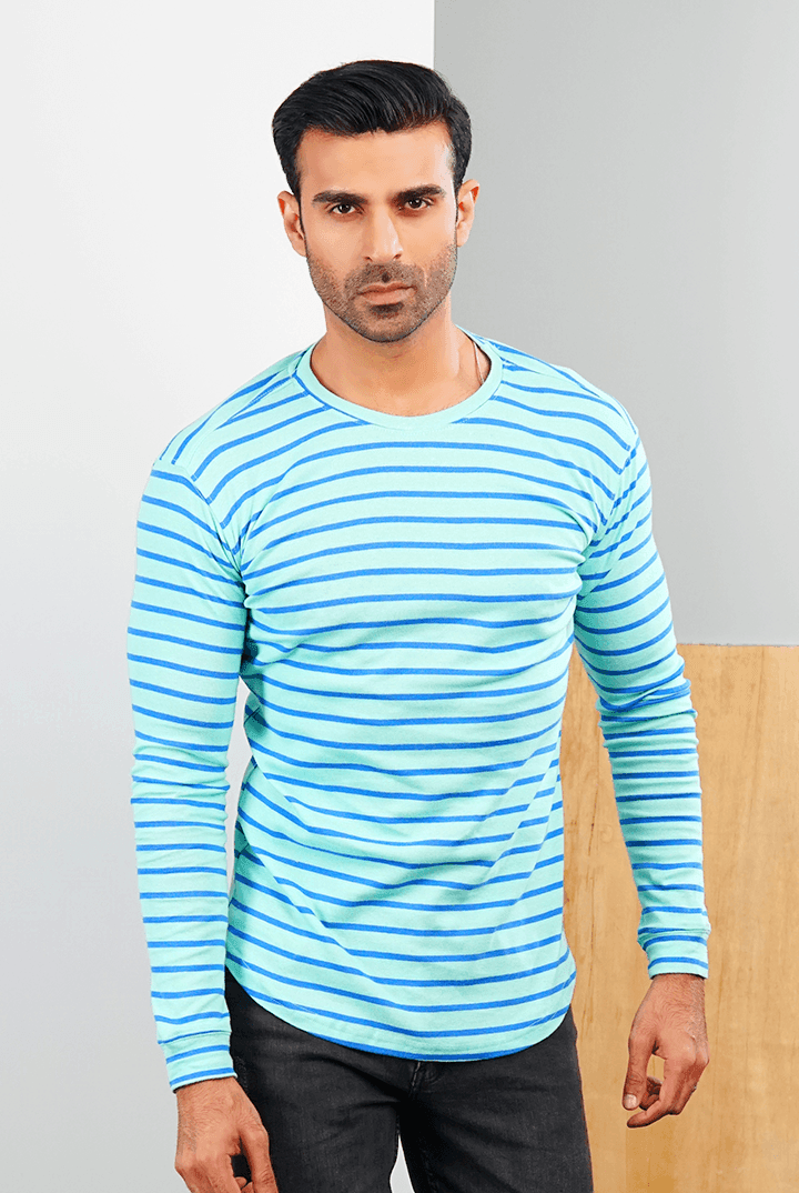 Blues Light Ribbed Sweatshirt-MENDEEZ-Sweatshirts