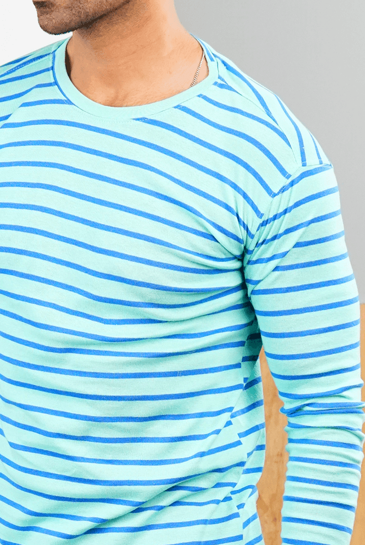 Blues Light Ribbed Sweatshirt-MENDEEZ-Sweatshirts