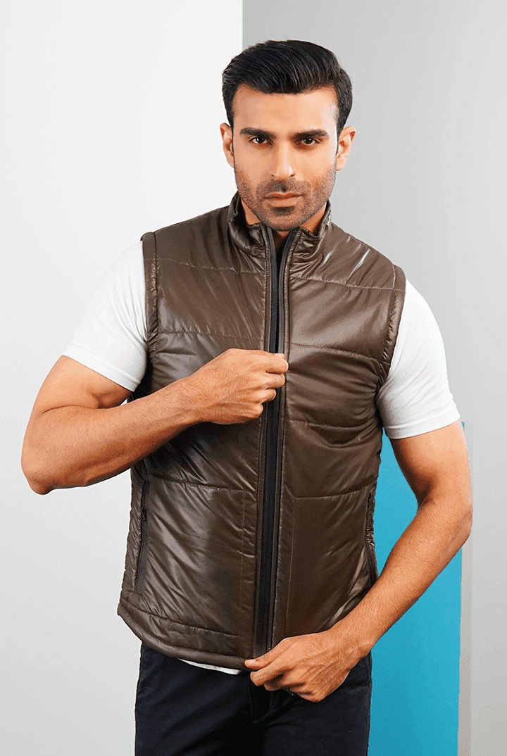 Bronzer Moondust Sleeveless Puffer Jacket-MENDEEZ-Jackets