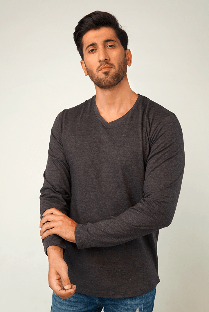 Bruise V-neck Full Sleeve T-Shirt-MENDEEZ-T-Shirts