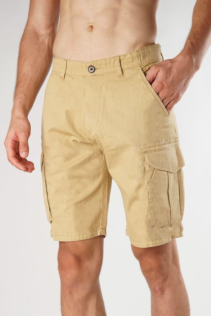 Camel Cargo Shorts-MENDEEZ-Shorts