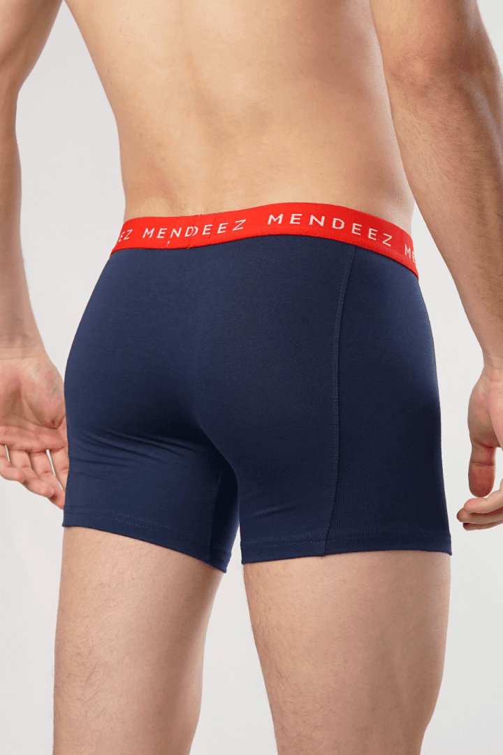 Classic Solid Colored Jacquard Boxer Briefs - Pack of 3-MENDEEZ-Brief