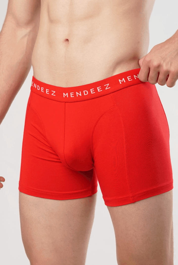 Classic Solid Colored Jacquard Boxer Briefs - Pack of 3-MENDEEZ-Brief