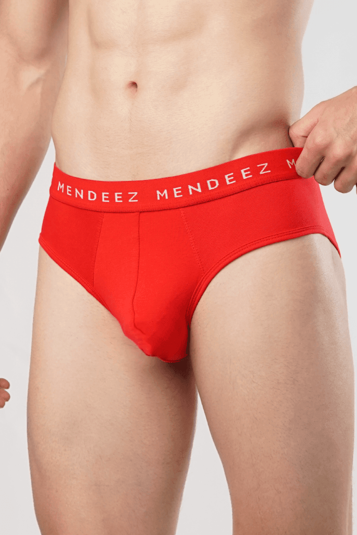 Classic Solid Colored Jacquard Briefs - Pack of 3-MENDEEZ-Brief