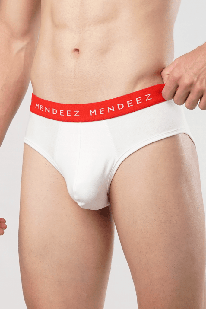 Classic Solid Colored Jacquard Briefs - Pack of 3-MENDEEZ-Brief