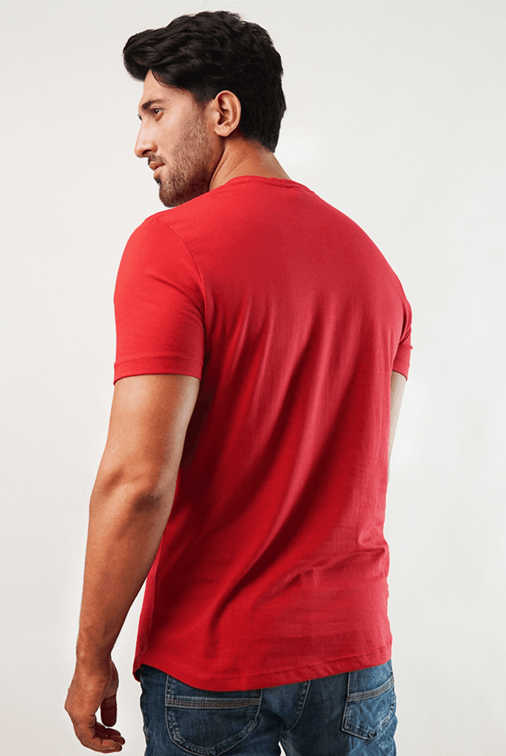 Crimson Short Sleeve Henley T-Shirt - Mendeez PK