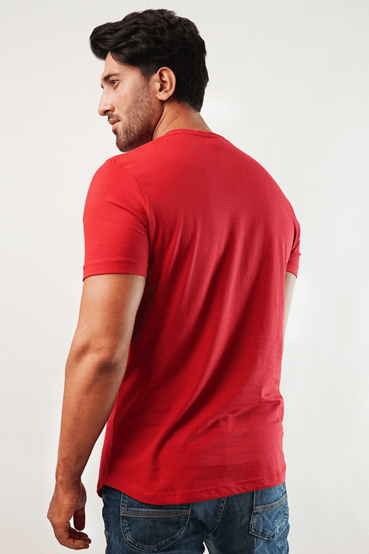 Crimson Short Sleeve Henley T-Shirt - Mendeez PK