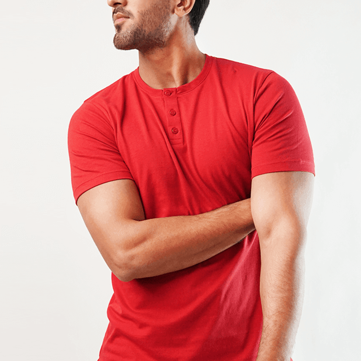 Crimson Short Sleeve Henley T-Shirt - Mendeez PK