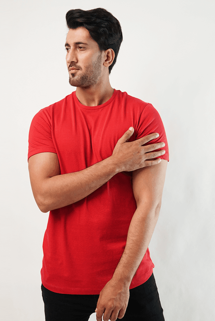 Dreich Crew Neck T-shirt - Red - MENDEEZ (4789169684589)