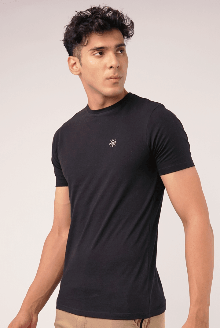 Ebony Crew-Neck T-Shirt-MENDEEZ-T-Shirts