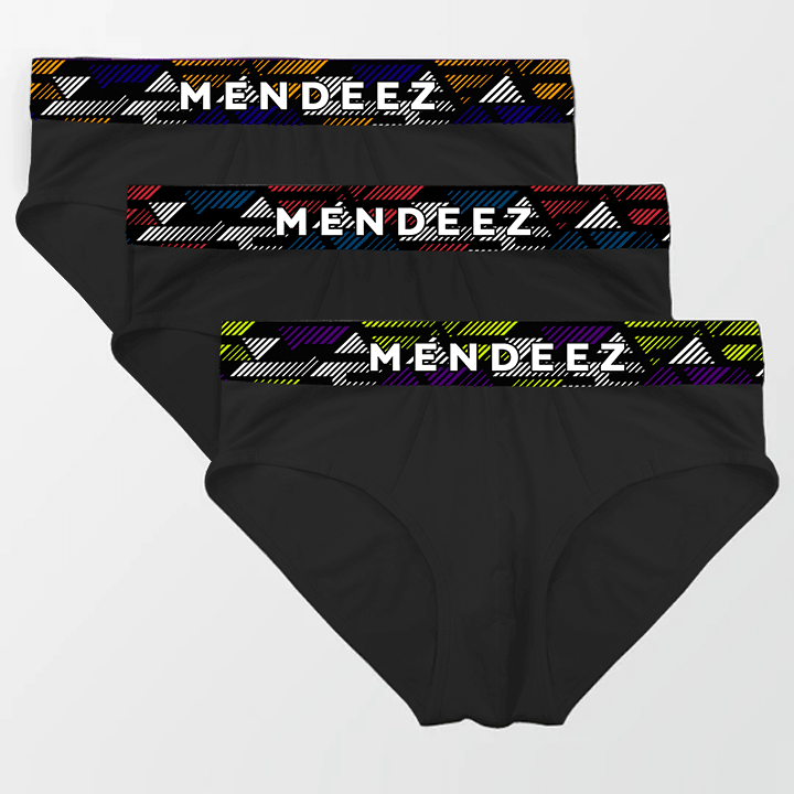 Graphic Triangle Briefs - Pack of 3-MENDEEZ-Brief