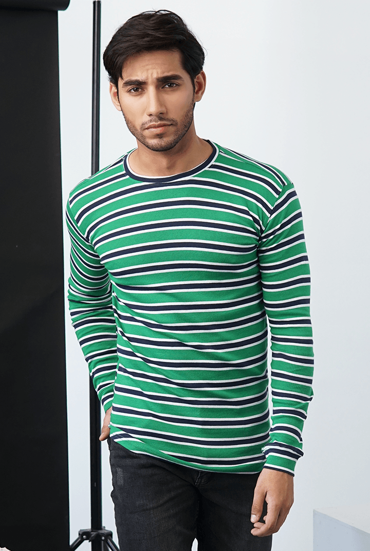 Green and Blue Striped Sweatshirt - Mendeez PK