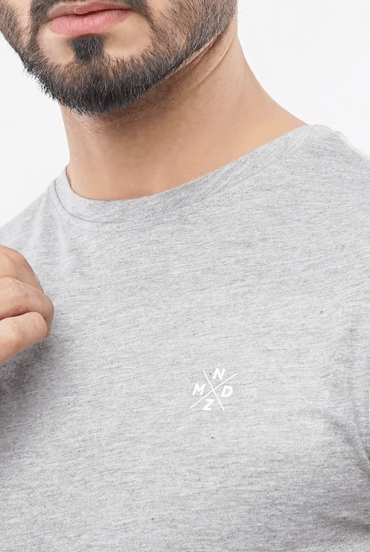 Grey Crew Neck Tshirt-MENDEEZ-T-Shirts