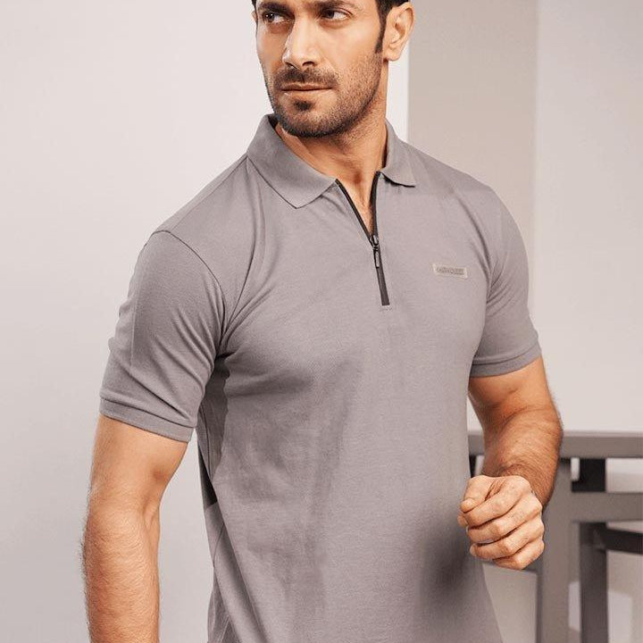 Haze Zipper Polo-MENDEEZ-T-Shirts