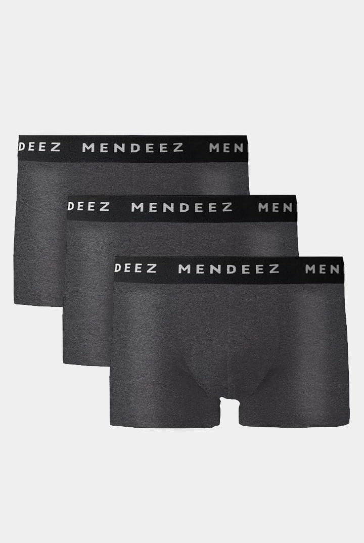 Jacquard Boxer Trunks - Pack of 3 - Charcoal-MENDEEZ-Trunks