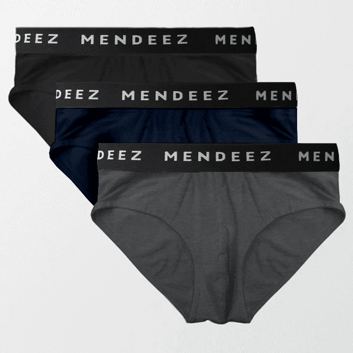 Jacquard Brief - Pack of 3 (Black, Navy, Charcoal)-MENDEEZ-Brief