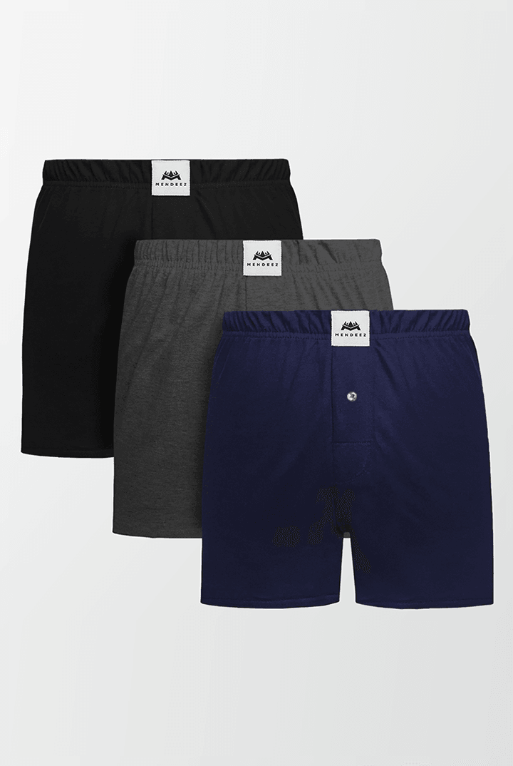 Jersey Boxer Shorts - Pack of 3 Colors-MENDEEZ-Boxers