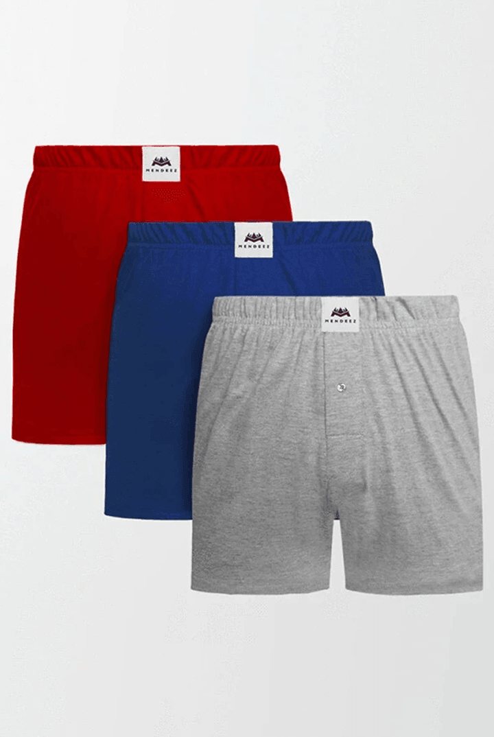 Jersey Boxer Shorts - Pack of 3 Colors-MENDEEZ-Boxers