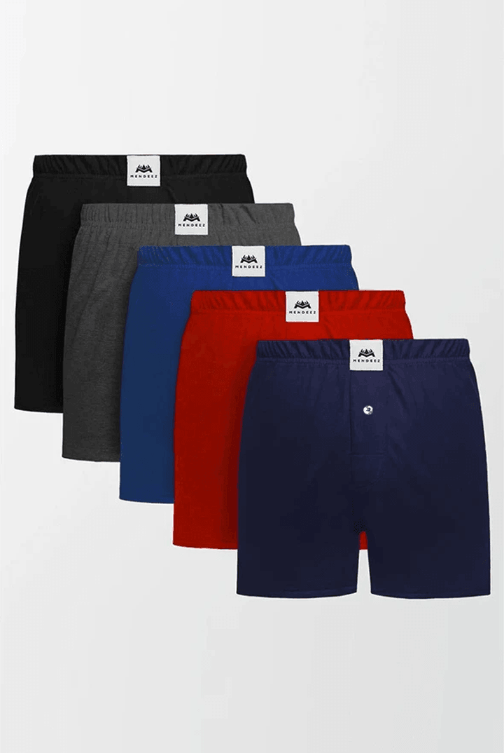 Jersey Boxer Shorts - Pack of 5-MENDEEZ-Boxers
