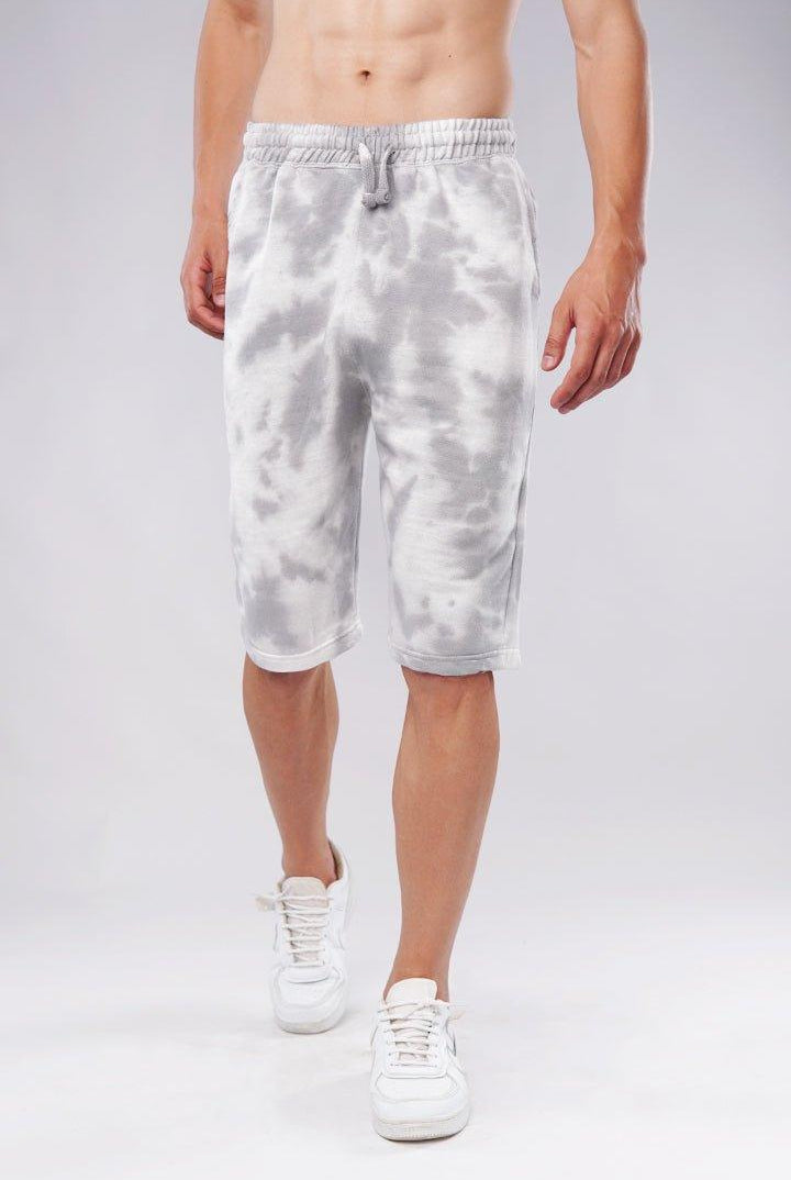 Light Grey Smoke Tie and Dye Shorts-MENDEEZ-Shorts