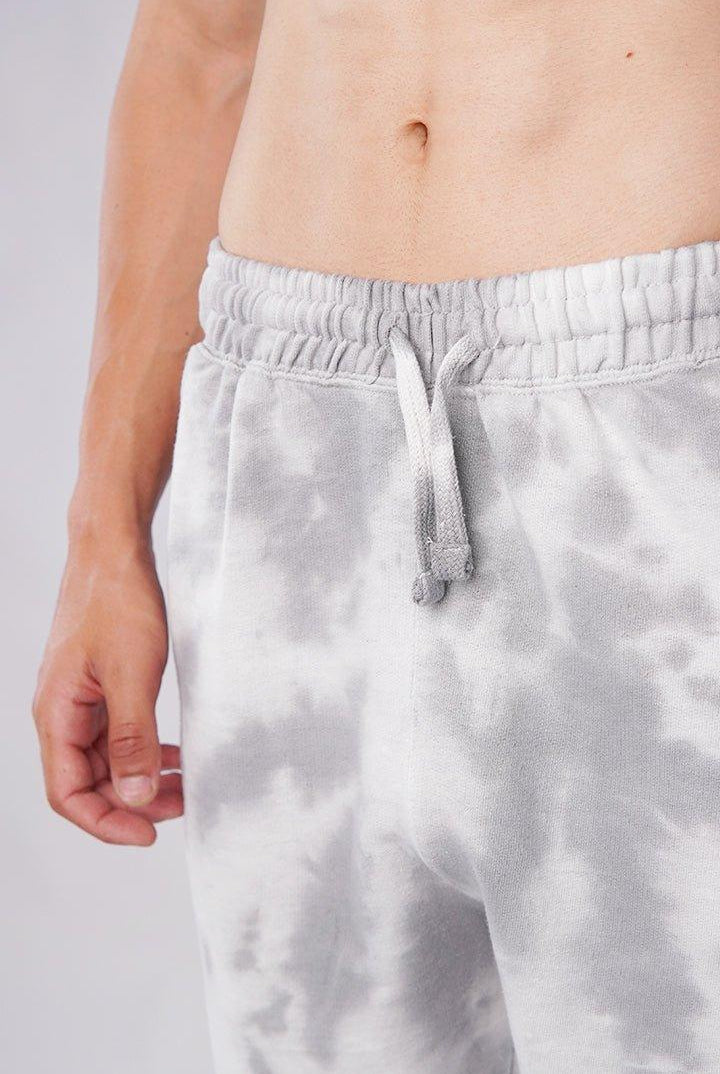 Light Grey Smoke Tie and Dye Shorts-MENDEEZ-Shorts