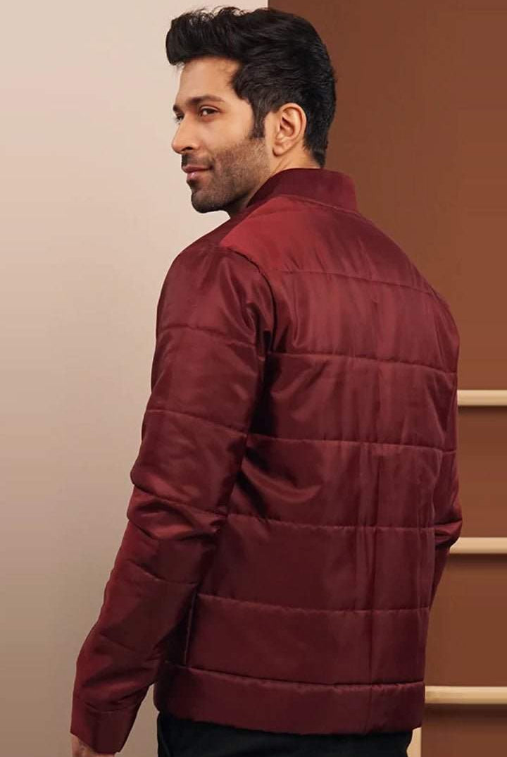 Maroon Puffer Jacket-MENDEEZ-Jackets