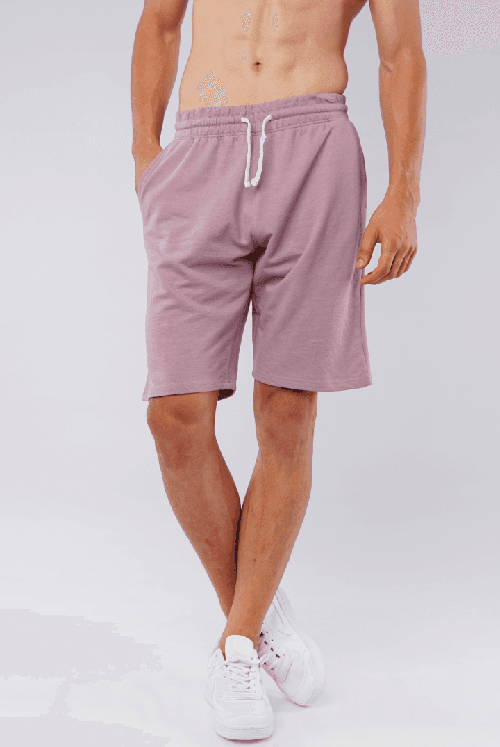 Mauve Terry Casual Shorts-MENDEEZ-Shorts