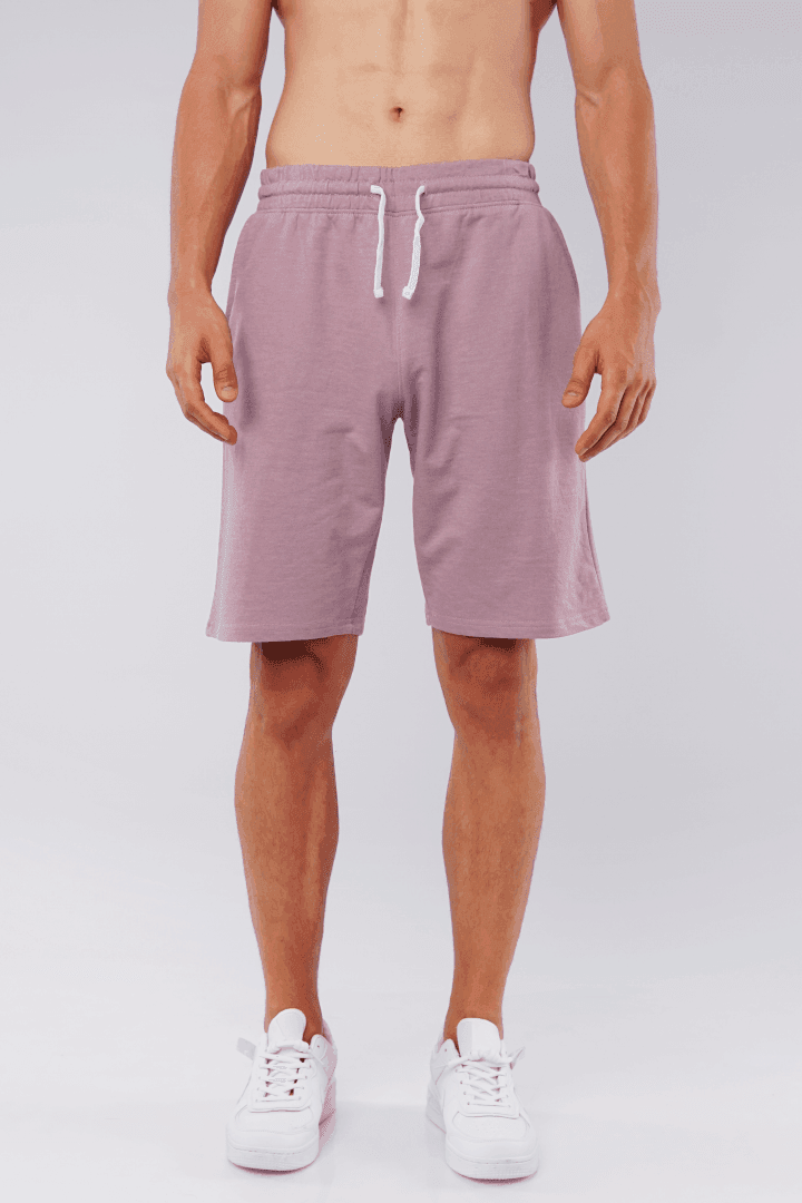 Mauve Terry Casual Shorts-MENDEEZ-Shorts