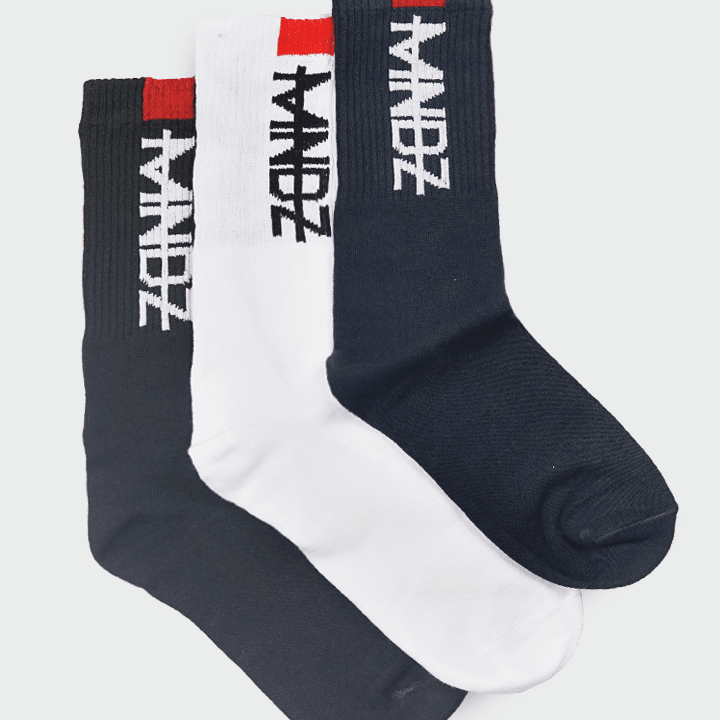Mendeez Logo Crew Socks (Pack of 3)-MENDEEZ-Socks
