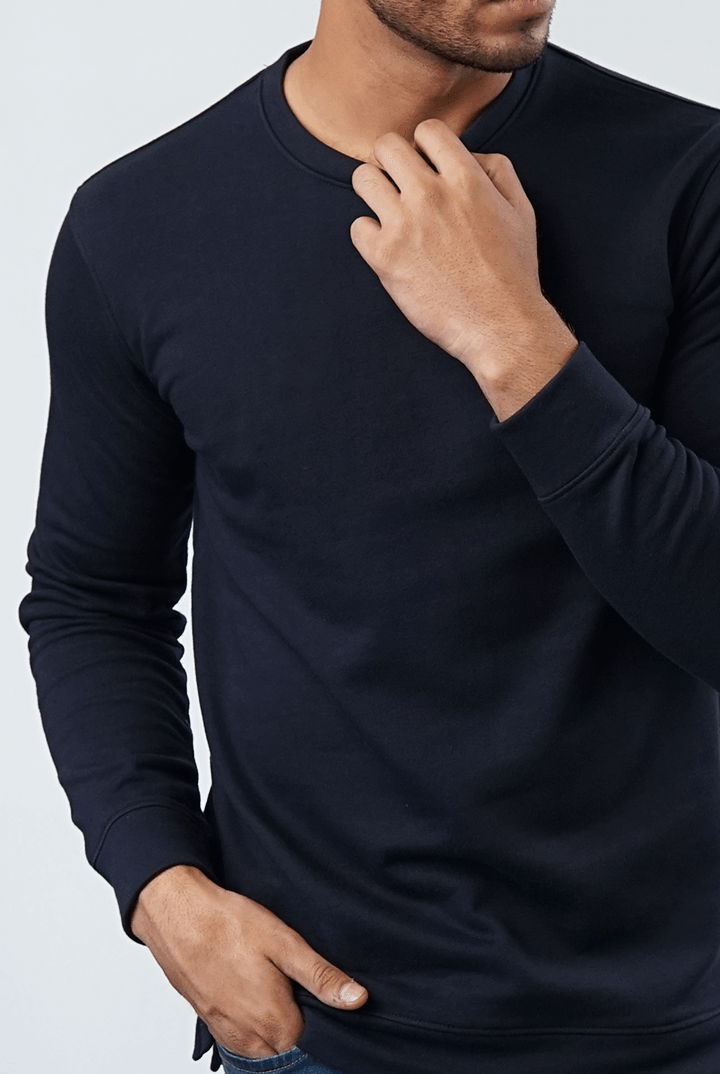 Navy Blue Terry Sweatshirt - Mendeez PK