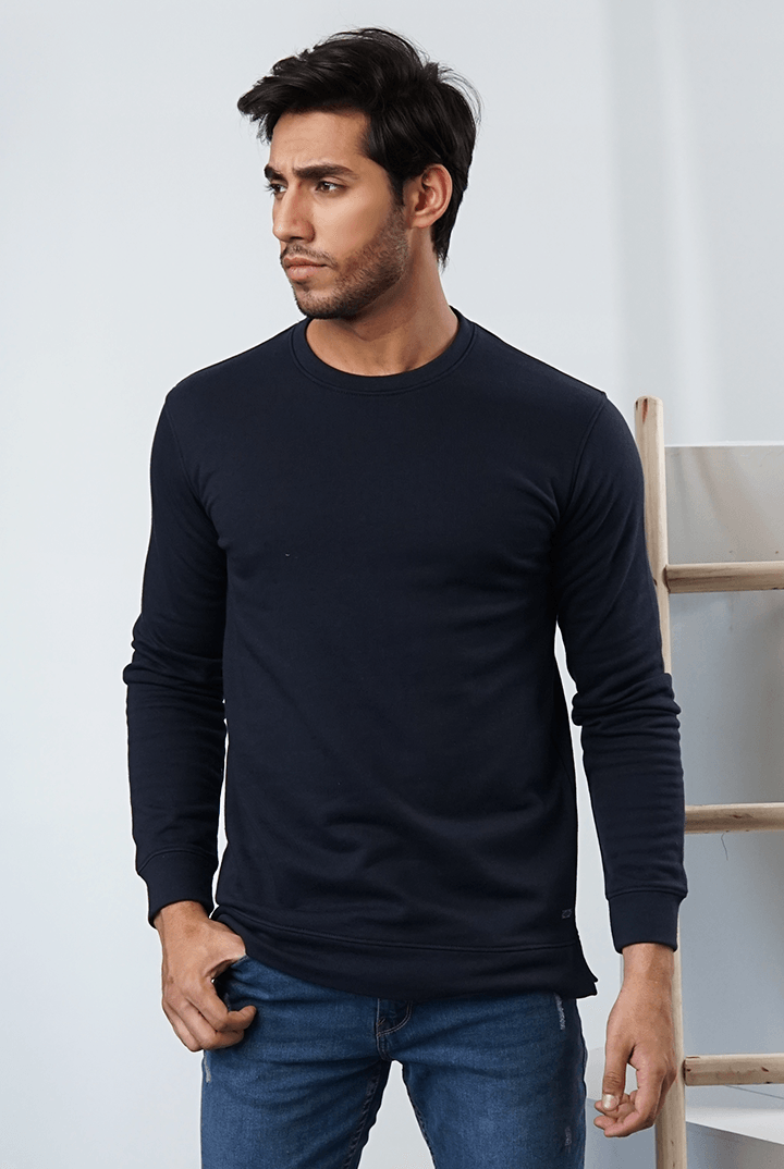 Navy Blue Terry Sweatshirt - Mendeez PK