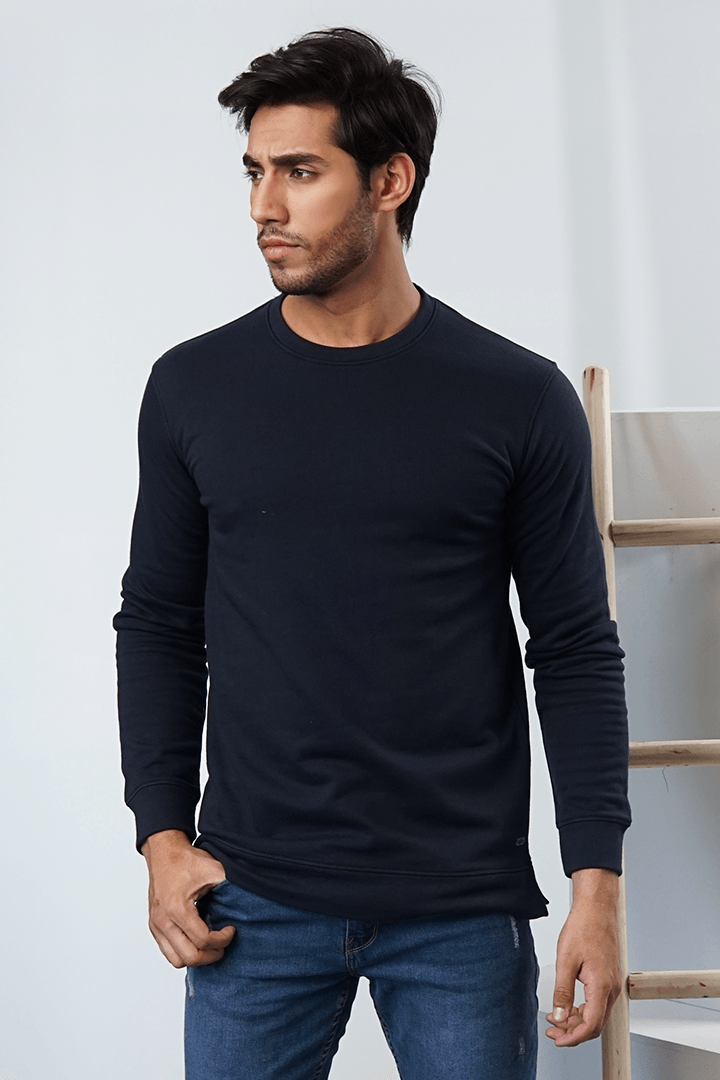 Navy Blue Terry Sweatshirt - Mendeez PK
