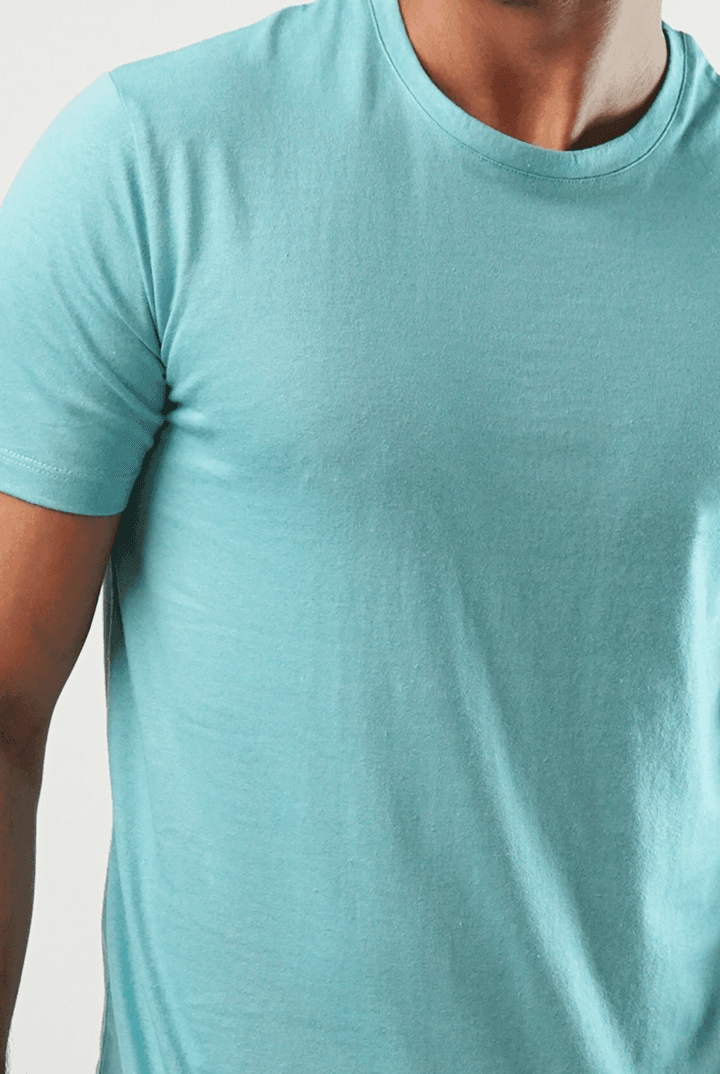 Ocean Crew Neck T-Shirt - Pastel Blue - MENDEEZ (4789615001709)