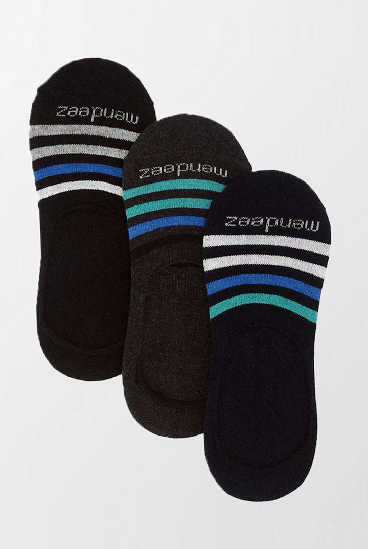 Pack of 3 - No Show Socks - 3 Colors - MENDEEZ (4397404389485)