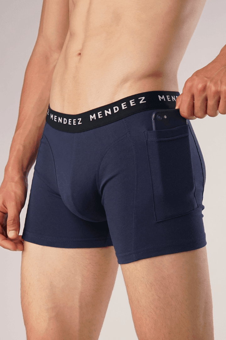 Shop Pocket Boxer Briefs Navy Blue Online Mendeez