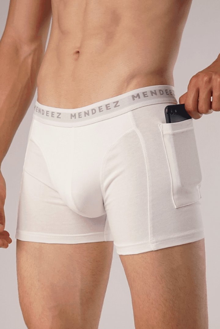 Pocket Boxer Briefs – White-MENDEEZ-Brief