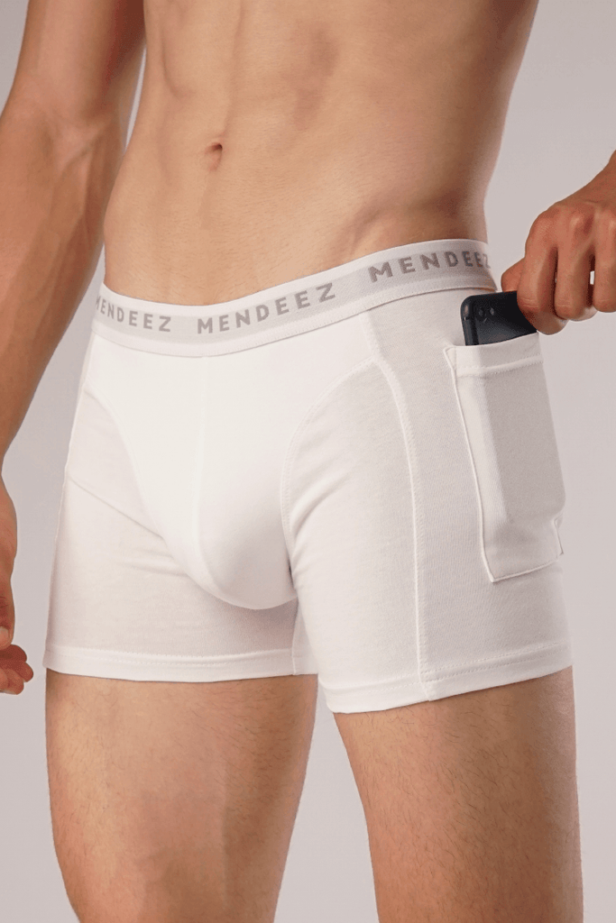 Pocket Boxer Briefs – White-MENDEEZ-Brief