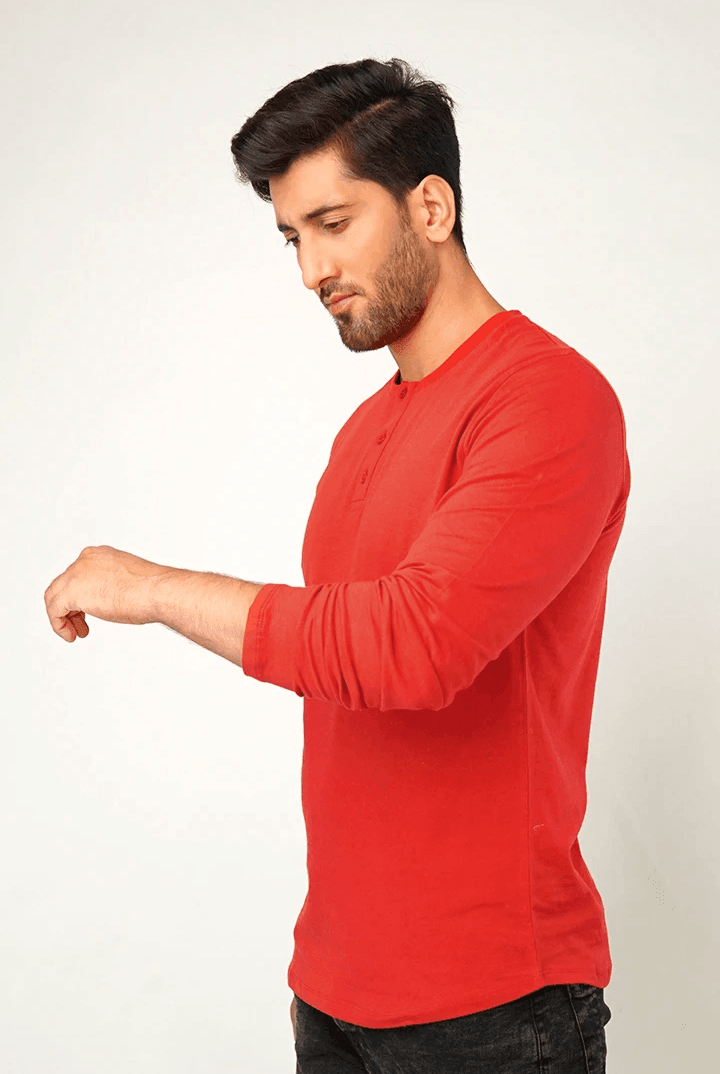 Red Army Full Sleeve Henley T-Shirt-MENDEEZ-T-Shirts