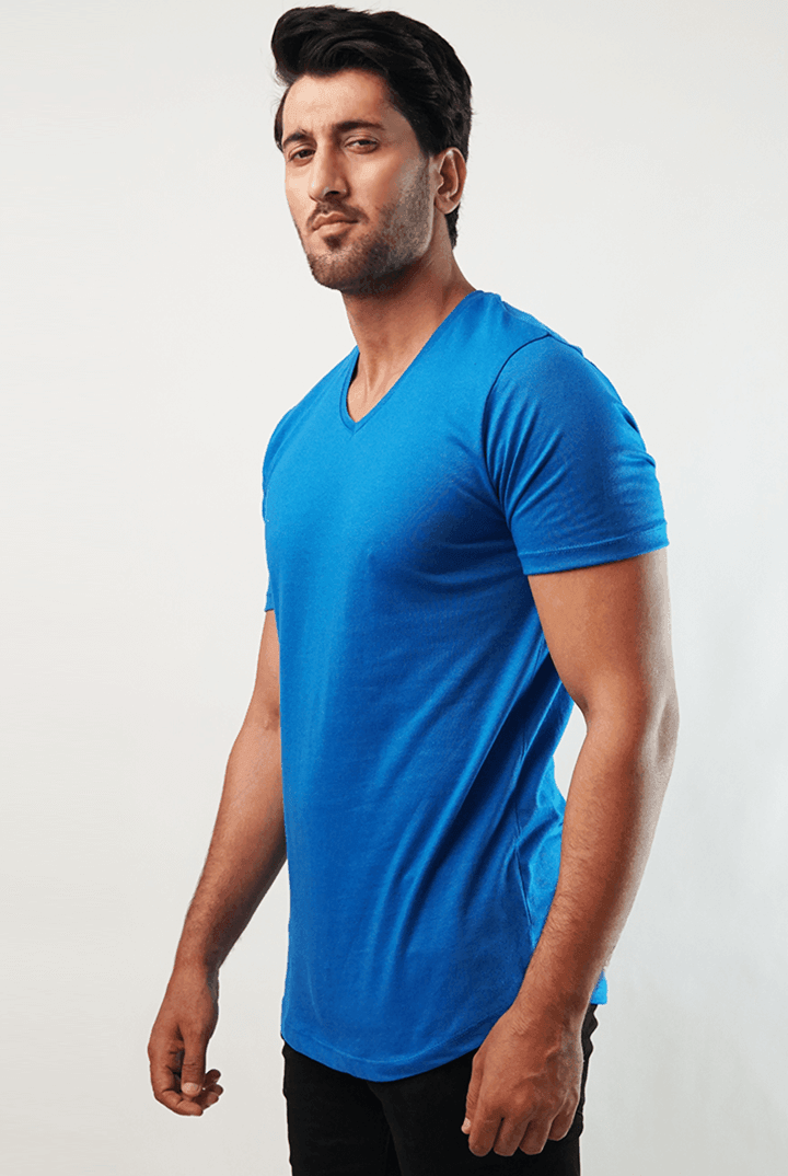 Royal V-Neck Shirt - Royal Blue-MENDEEZ-T-Shirts