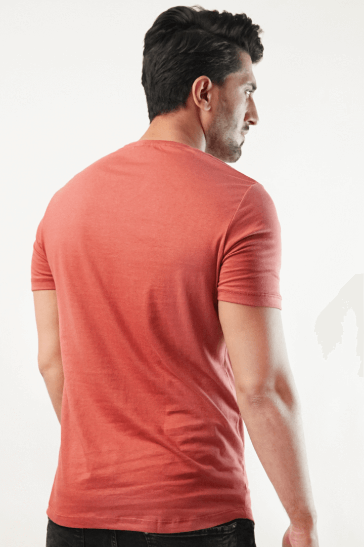 Swart V-neck T-Shirt - Rust (4789604253805)