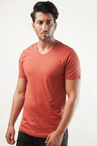 Swart V-neck T-Shirt - Rust (4789604253805)