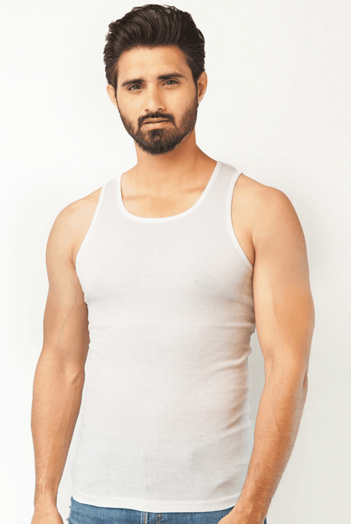 Ribbed Vest - White-MENDEEZ-vest